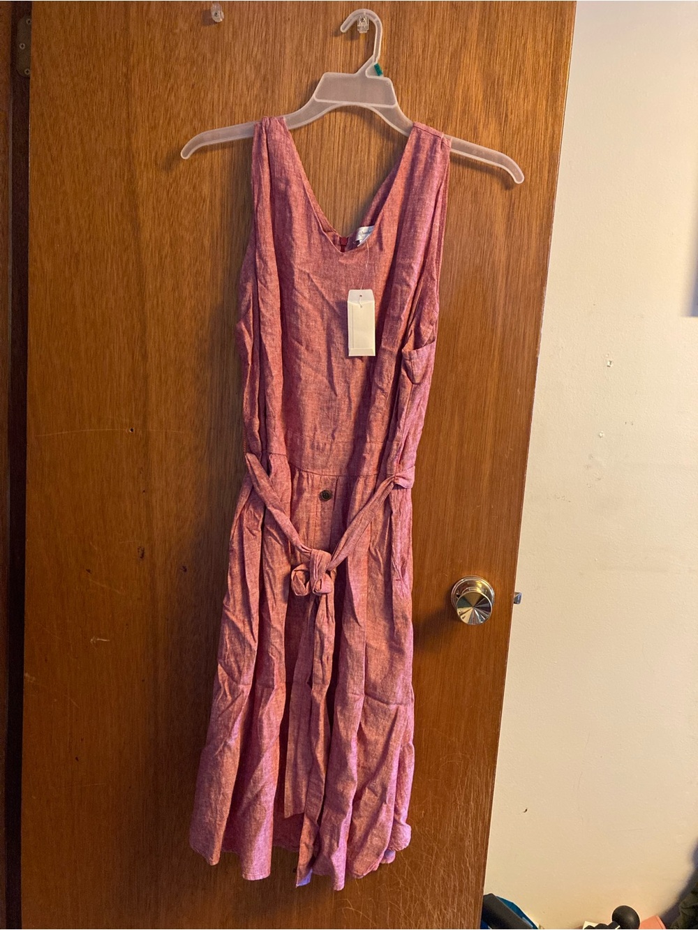 CJ Banks off red Midi Dress with Tie Waist